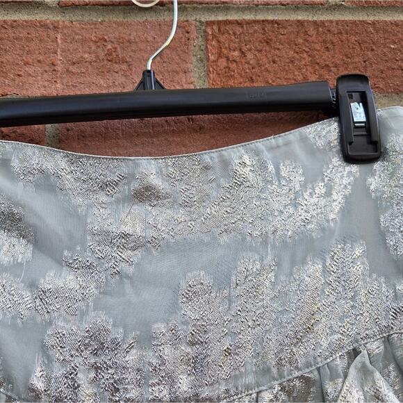 H&M Conscious Exclusive Collection Flounced Skirt Silver Maxi Blogger Size 4 - Picture 8 of 12